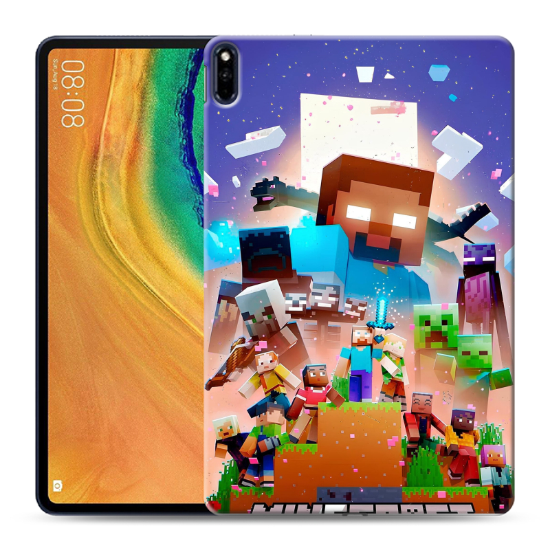 Силиконовый противоударный чехол на Huawei MatePad Pro с принтом Майнкрафт Minecraft Силиконовый противоударный чехол на Huawei MatePad Pro с принтом Майнкрафт Minecraft