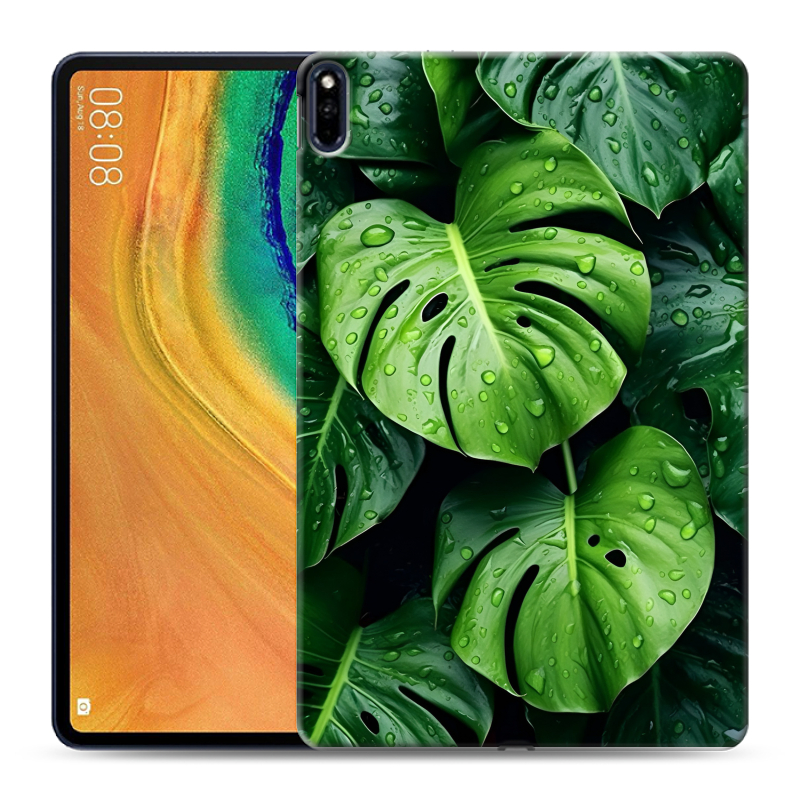 Силиконовый противоударный чехол на Huawei MatePad Pro с принтом Листья Силиконовый противоударный чехол на Huawei MatePad Pro с принтом Листья