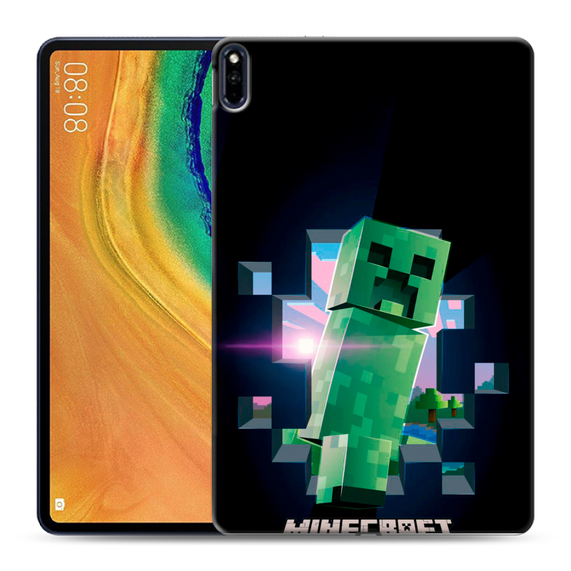 Силиконовый противоударный чехол на Huawei MatePad Pro с принтом Майнкрафт Minecraft Силиконовый противоударный чехол на Huawei MatePad Pro с принтом Майнкрафт Minecraft