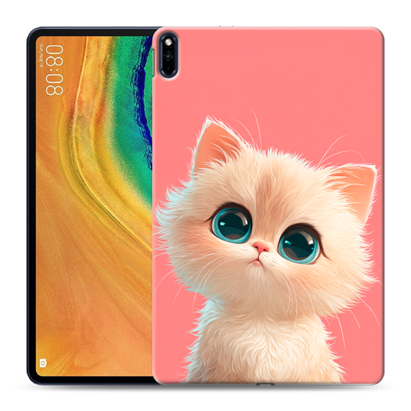 Силиконовый чехол на Huawei MatePad Pro с принтом Розовый котенок Силиконовый чехол на Huawei MatePad Pro с принтом Розовый котенок
