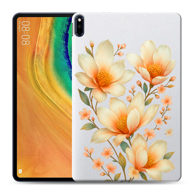 Силиконовый противоударный чехол на Huawei MatePad Pro с принтом Цветы Силиконовый противоударный чехол на Huawei MatePad Pro с принтом Цветы