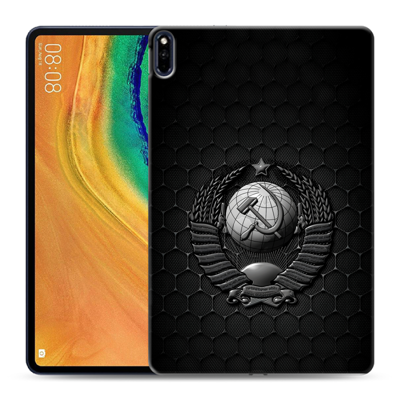 Силиконовый противоударный чехол на планшета Huawei MatePad Pro с принтом Герб Флаг СССР Силиконовый противоударный чехол на планшета Huawei MatePad Pro с принтом Герб Флаг СССР