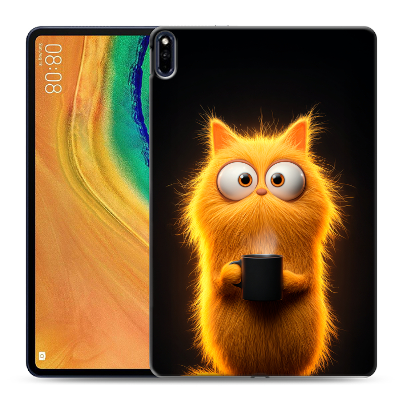 Силиконовый противоударный чехол на Huawei MatePad Pro с принтом Смешной кот Силиконовый противоударный чехол на Huawei MatePad Pro с принтом Смешной кот