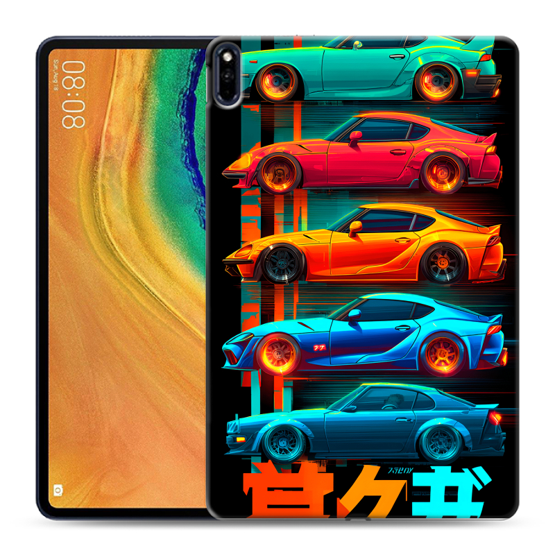 Силиконовый чехол на Huawei MatePad Pro с принтом машины тачки Силиконовый чехол на Huawei MatePad Pro с принтом машины тачки
