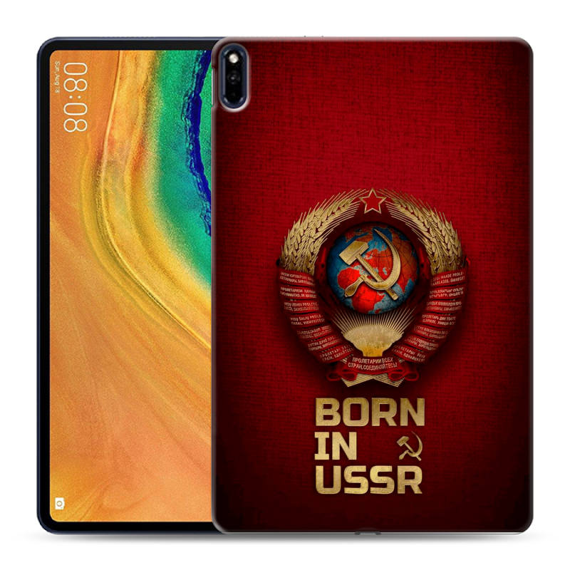Силиконовый чехол на Huawei MatePad Pro с принтом Флаг Герб СССР Силиконовый чехол на Huawei MatePad Pro с принтом Флаг Герб СССР
