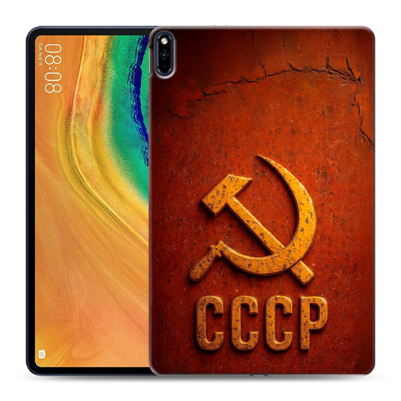 Силиконовый противоударный чехол на Huawei MatePad Pro с принтом Флаг Герб СССР Силиконовый противоударный чехол на Huawei MatePad Pro с принтом Флаг Герб СССР