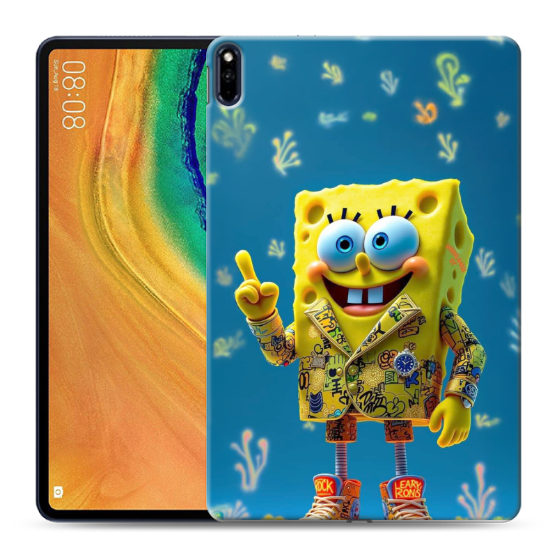 Силиконовый чехол на Huawei MatePad Pro с принтом Спанч боб Спанчбоб Силиконовый чехол на Huawei MatePad Pro с принтом Спанч боб Спанчбоб