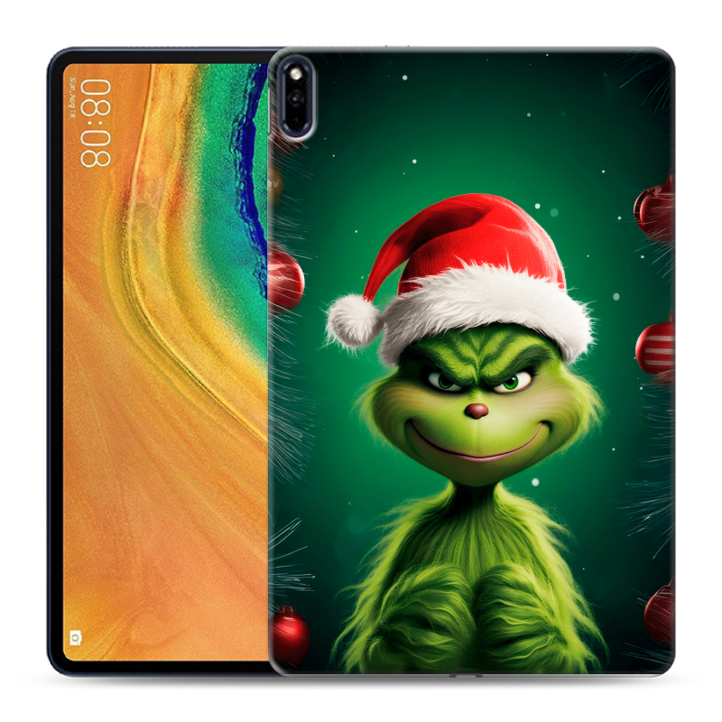 Силиконовый противоударный чехол на Huawei MatePad Pro с принтом Гринч Новый год Рождество Силиконовый противоударный чехол на Huawei MatePad Pro с принтом Гринч Новый год Рождество