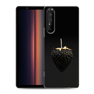 Силиконовый чехол на Sony Xperia 1 II с принтом Черная клубника Силиконовый чехол на Sony Xperia 1 II с принтом Черная клубника