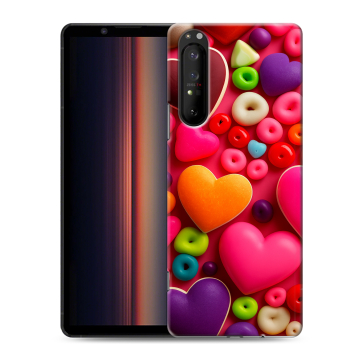 Силиконовый чехол на Sony Xperia 1 II с принтом Сердечки Силиконовый чехол на Sony Xperia 1 II с принтом Сердечки