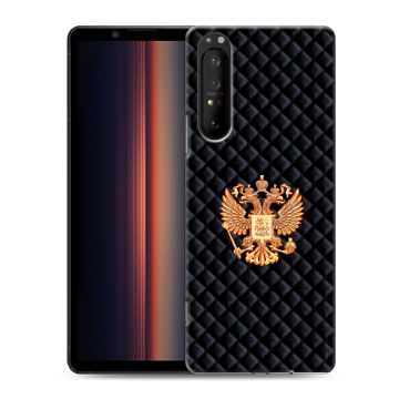 Силиконовый чехол на Sony Xperia 1 II с принтом Герб России принт