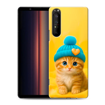 Силиконовый чехол на Sony Xperia 1 II с принтом Котенок в шапке Силиконовый чехол на Sony Xperia 1 II с принтом Котенок в шапке