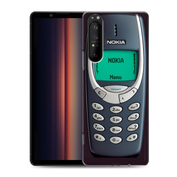 Силиконовый чехол на Sony Xperia 1 II с принтом Старый телефон Силиконовый чехол на Sony Xperia 1 II с принтом Старый телефон