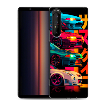 Силиконовый чехол на Sony Xperia 1 II с принтом Гоночные машины