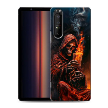 Силиконовый чехол на Sony Xperia 1 II с принтом Скелет и карты