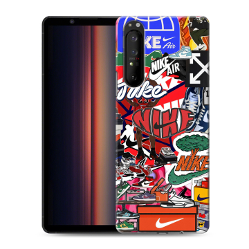 Силиконовый чехол на Sony Xperia 1 II с принтом Найк Nike яркий