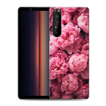 Силиконовый чехол на Sony Xperia 1 II с принтом цветы пионы