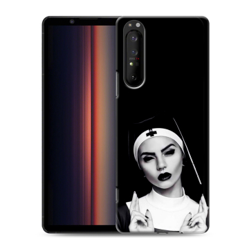 Силиконовый чехол на Sony Xperia 1 II с принтом монашка