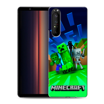 Силиконовый чехол на Sony Xperia 1 II с принтом Майнкрафт Силиконовый чехол на Sony Xperia 1 II с принтом Майнкрафт