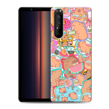 Силиконовый чехол на Sony Xperia 1 II с принтом капибары
