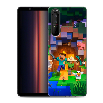 Силиконовый чехол на Sony Xperia 1 II с принтом Майнкрафт Minecraft Силиконовый чехол на Sony Xperia 1 II с принтом Майнкрафт Minecraft