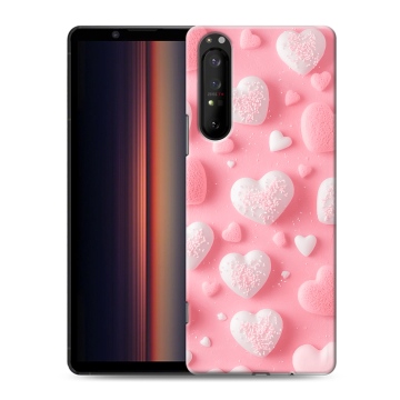 Силиконовый чехол на Sony Xperia 1 II с принтом Сердечки