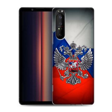 Силиконовый чехол на Sony Xperia 1 II с принтом Флаг России