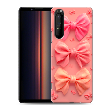 Силиконовый чехол на Sony Xperia 1 II с принтом Розовые бантики
