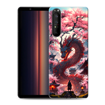 Силиконовый чехол на Sony Xperia 1 II с принтом Дракон Японский