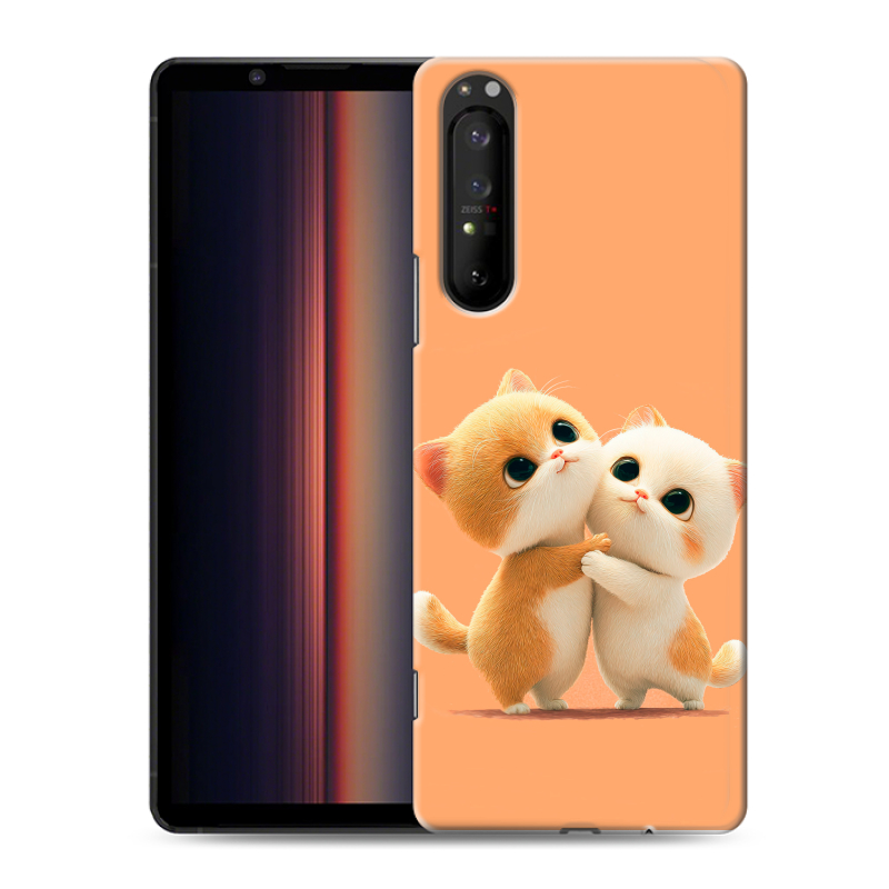 Силиконовый чехол на Sony Xperia 1 II с принтом Милые котики Силиконовый чехол на Sony Xperia 1 II с принтом Милые котики