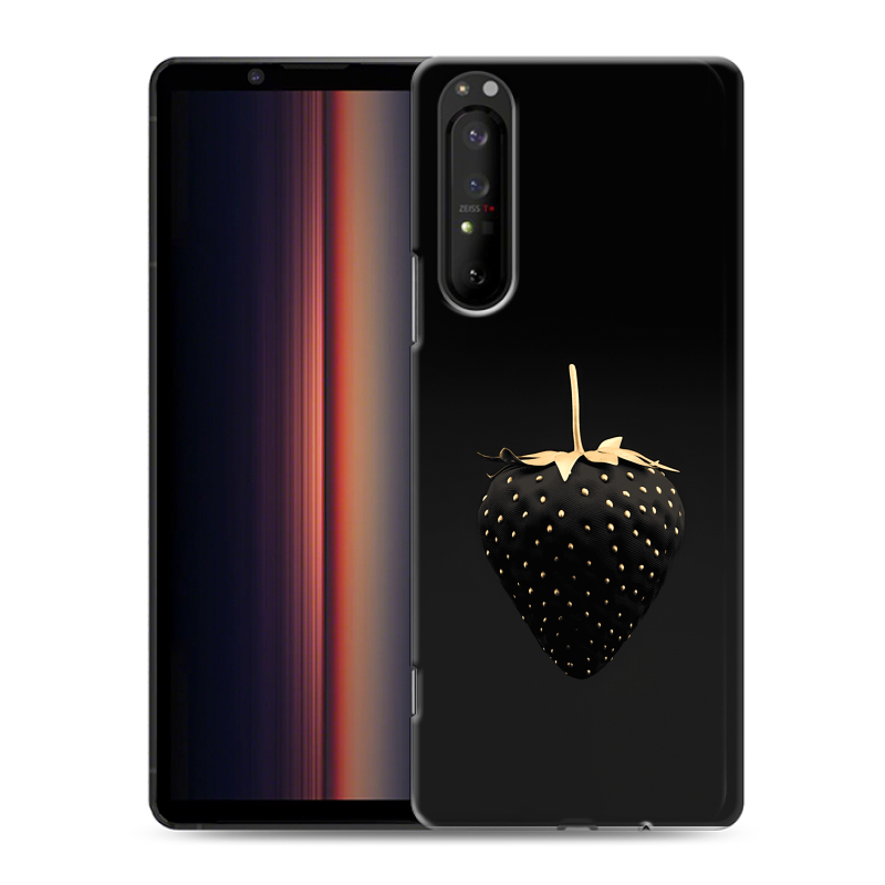 Пластиковый чехол на Sony Xperia 1 II с принтом Черная клубника Пластиковый чехол на Sony Xperia 1 II с принтом Черная клубника