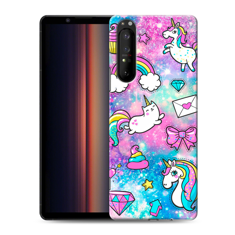 Силиконовый чехол на Sony Xperia 1 II с принтом Единороги Силиконовый чехол на Sony Xperia 1 II с принтом Единороги