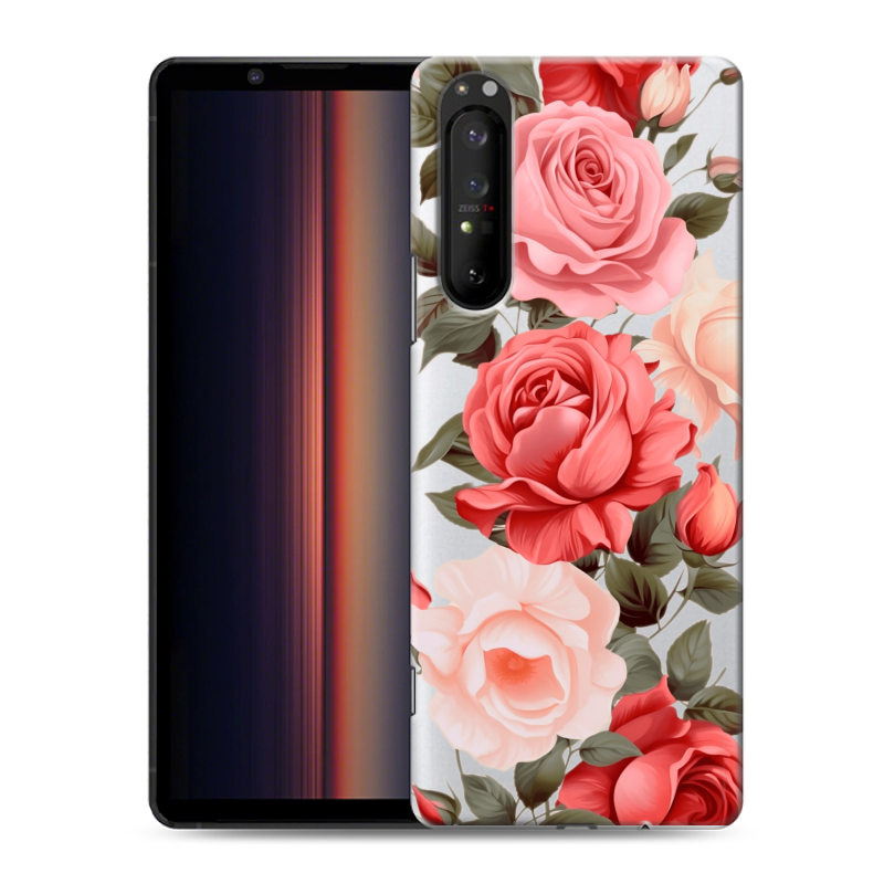 Пластиковый чехол на Sony Xperia 1 II с принтом Розы Пластиковый чехол на Sony Xperia 1 II с принтом Розы