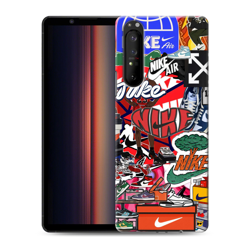 Пластиковый чехол на Sony Xperia 1 II с принтом Найк Nike яркий Пластиковый чехол на Sony Xperia 1 II с принтом Найк Nike яркий
