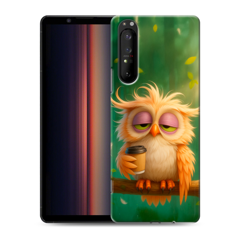 Силиконовый чехол на Sony Xperia 1 II с принтом сова Силиконовый чехол на Sony Xperia 1 II с принтом сова