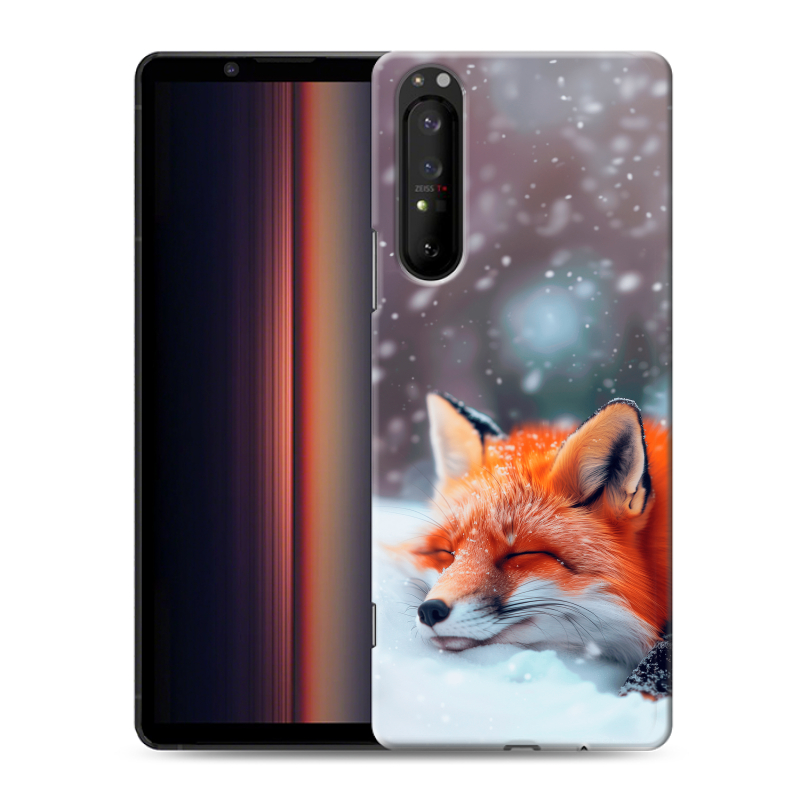 Силиконовый противоударный чехол на Sony Xperia 1 II с принтом лиса Силиконовый противоударный чехол на Sony Xperia 1 II с принтом лиса