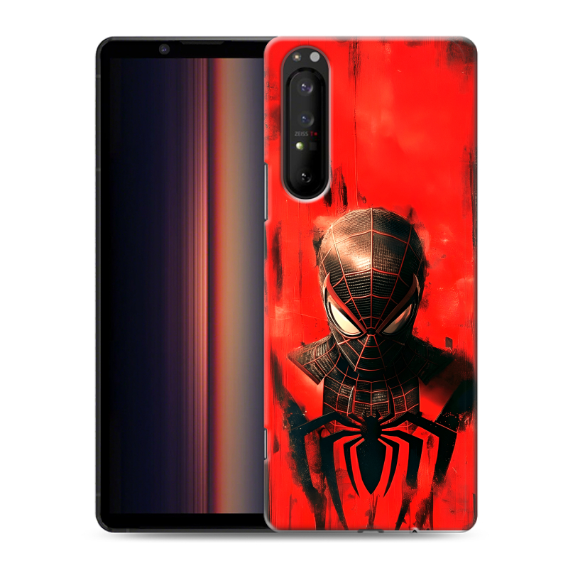 Силиконовый противоударный чехол на Sony Xperia 1 II с принтом человек паук spiderman Силиконовый противоударный чехол на Sony Xperia 1 II с принтом человек паук spiderman