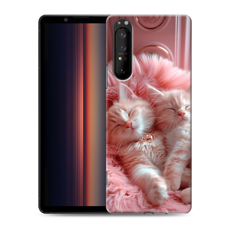 Пластиковый чехол на Sony Xperia 1 II с принтом котята котики Пластиковый чехол на Sony Xperia 1 II с принтом котята котики