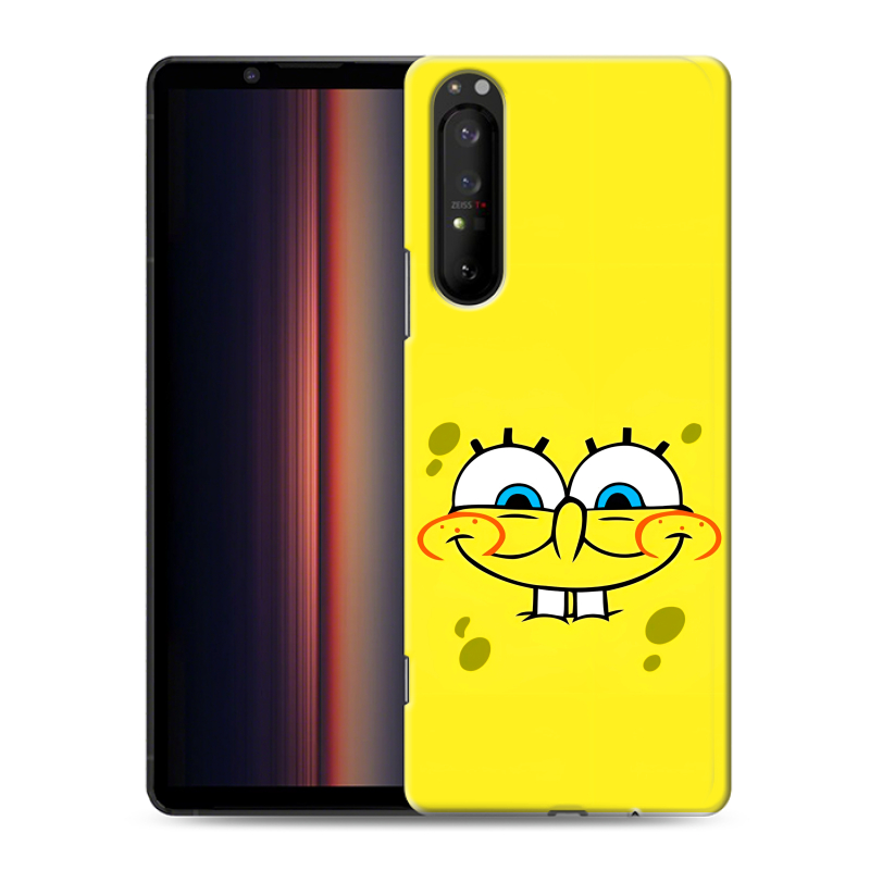 Силиконовый чехол на Sony Xperia 1 II с принтом спанчбоб спанч боб Силиконовый чехол на Sony Xperia 1 II с принтом спанчбоб спанч боб