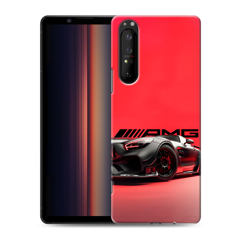Силиконовый противоударный чехол на Sony Xperia 1 II с принтом Мерседес Mercedes AMG Силиконовый противоударный чехол на Sony Xperia 1 II с принтом Мерседес Mercedes AMG