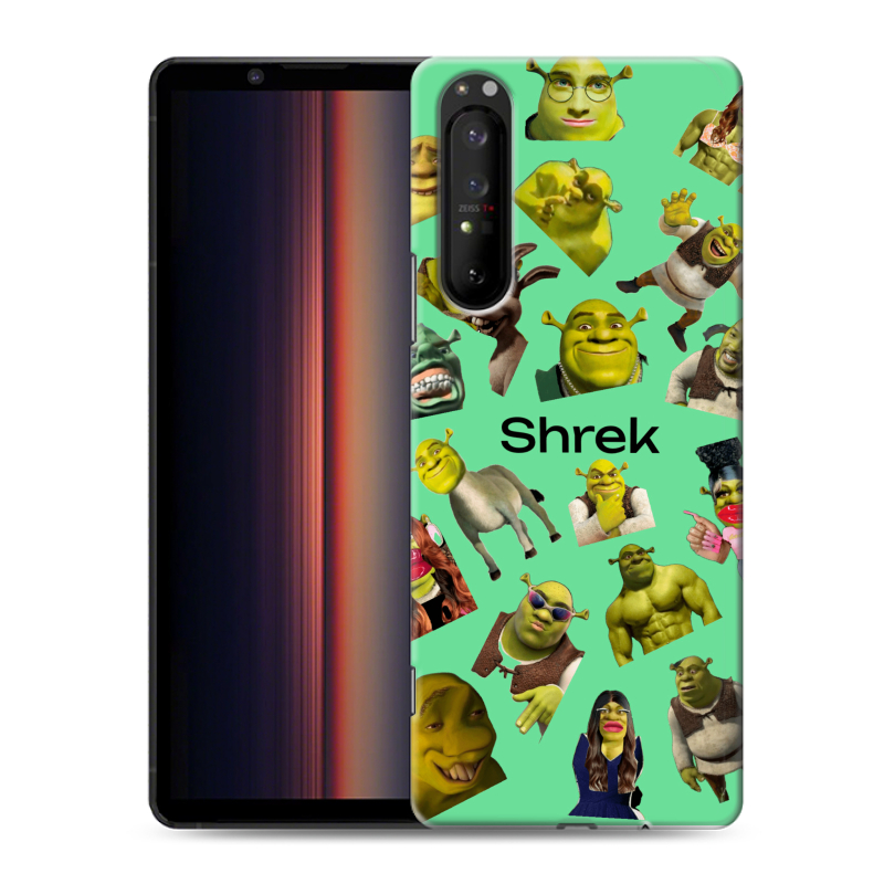 Силиконовый противоударный чехол на Sony Xperia 1 II с принтом Шрек Shrek Силиконовый противоударный чехол на Sony Xperia 1 II с принтом Шрек Shrek