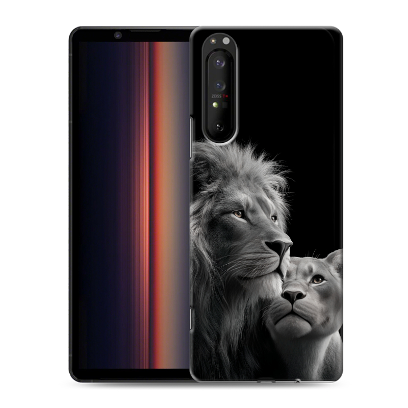 Силиконовый чехол на Sony Xperia 1 II с принтом Лев кошки Силиконовый чехол на Sony Xperia 1 II с принтом Лев кошки
