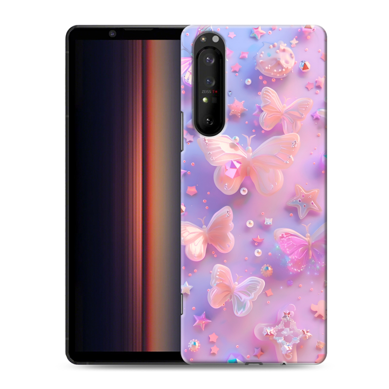 Силиконовый чехол на Sony Xperia 1 II с принтом Бабочки Силиконовый чехол на Sony Xperia 1 II с принтом Бабочки