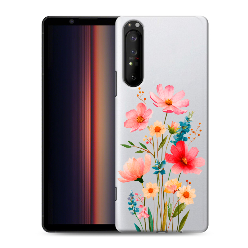 Пластиковый чехол на Sony Xperia 1 II с принтом Цветы Пластиковый чехол на Sony Xperia 1 II с принтом Цветы