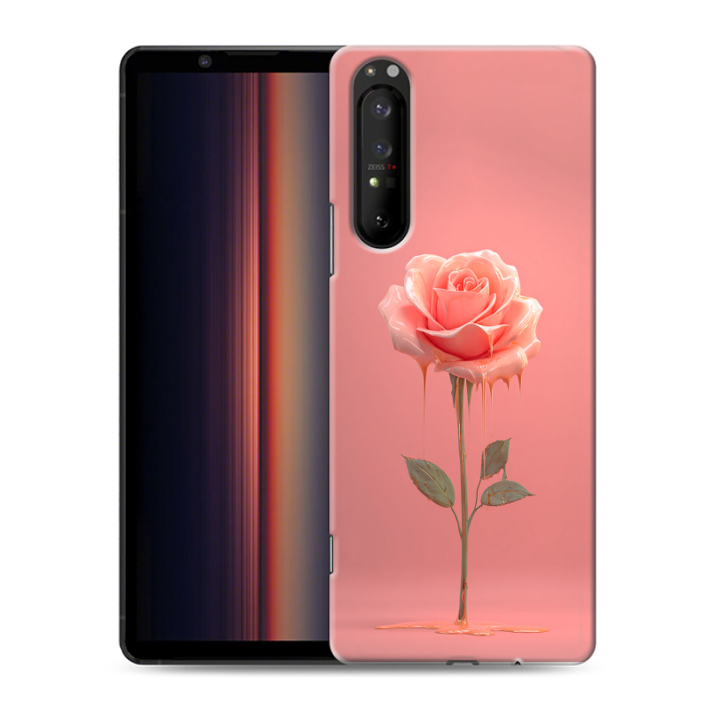 Силиконовый противоударный чехол на Sony Xperia 1 II с принтом Розовая роза Силиконовый противоударный чехол на Sony Xperia 1 II с принтом Розовая роза