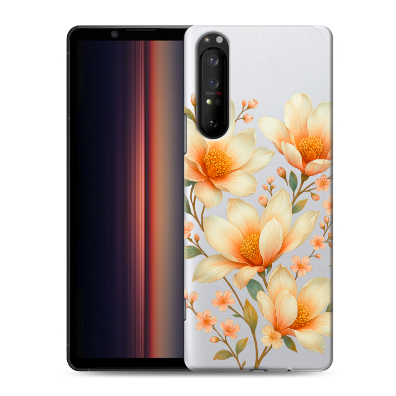 Пластиковый чехол на Sony Xperia 1 II с принтом Цветы Пластиковый чехол на Sony Xperia 1 II с принтом Цветы