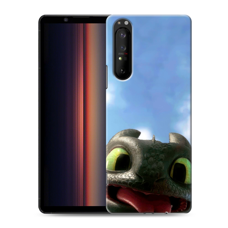 Силиконовый противоударный чехол на Sony Xperia 1 II с принтом Как приручить дракона Силиконовый противоударный чехол на Sony Xperia 1 II с принтом Как приручить дракона