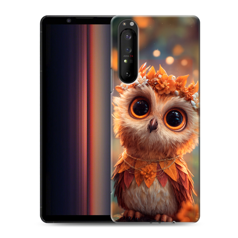 Пластиковый чехол на Sony Xperia 1 II с принтом Милая сова Пластиковый чехол на Sony Xperia 1 II с принтом Милая сова