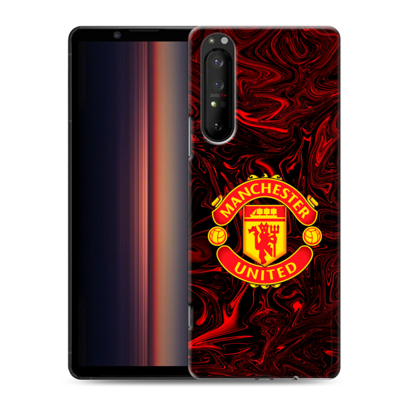 Силиконовый противоударный чехол на Sony Xperia 1 II с принтом Manchester United Силиконовый противоударный чехол на Sony Xperia 1 II с принтом Manchester United