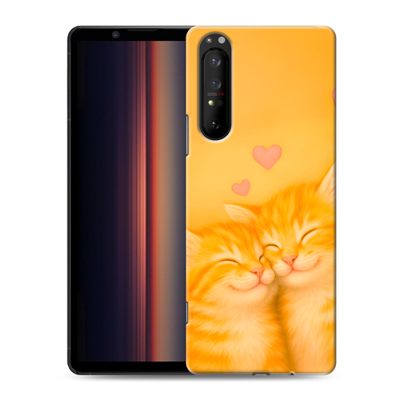 Пластиковый чехол на Sony Xperia 1 II с принтом Милые котята Пластиковый чехол на Sony Xperia 1 II с принтом Милые котята